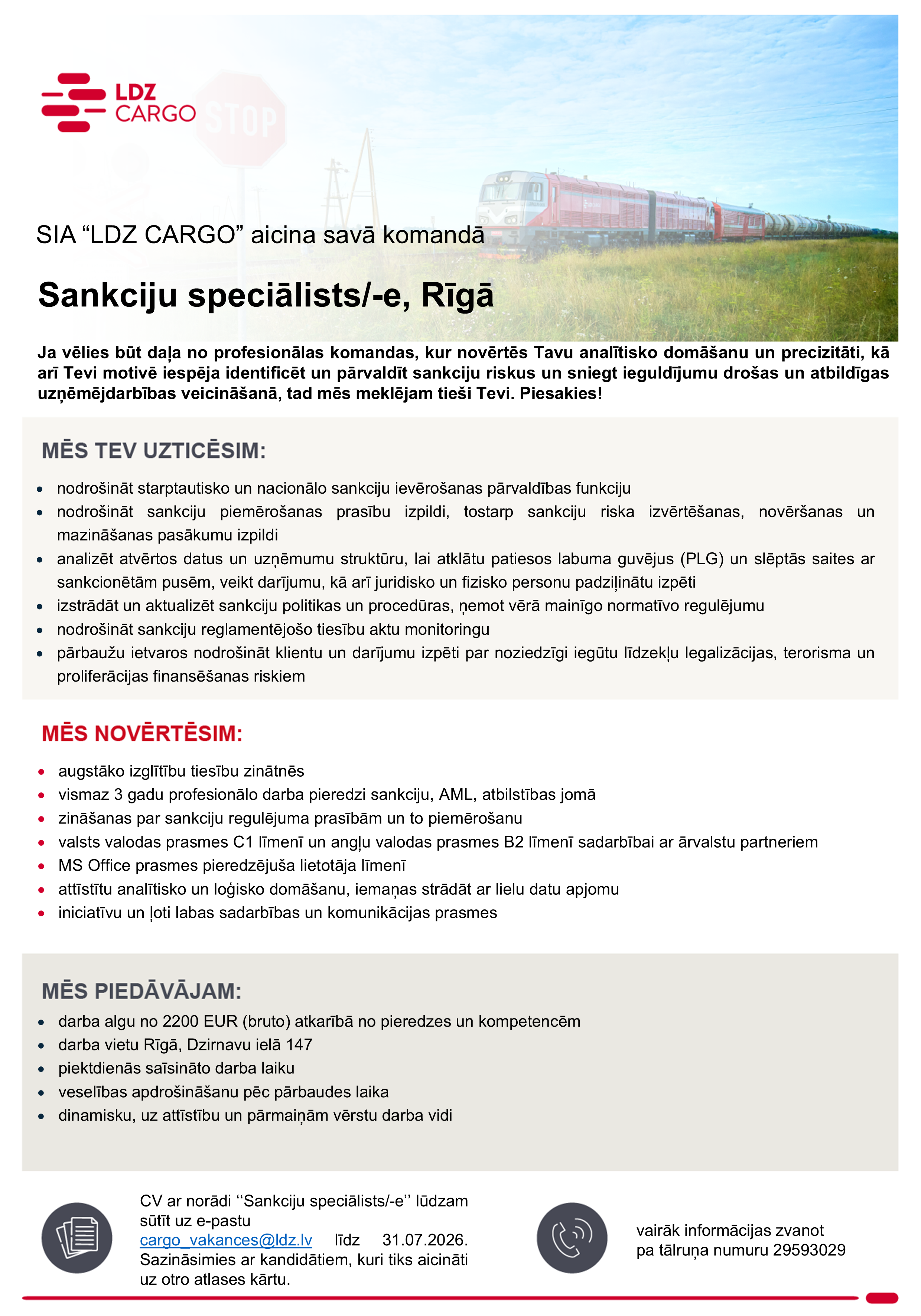 Vakance Sankciju speciālists
