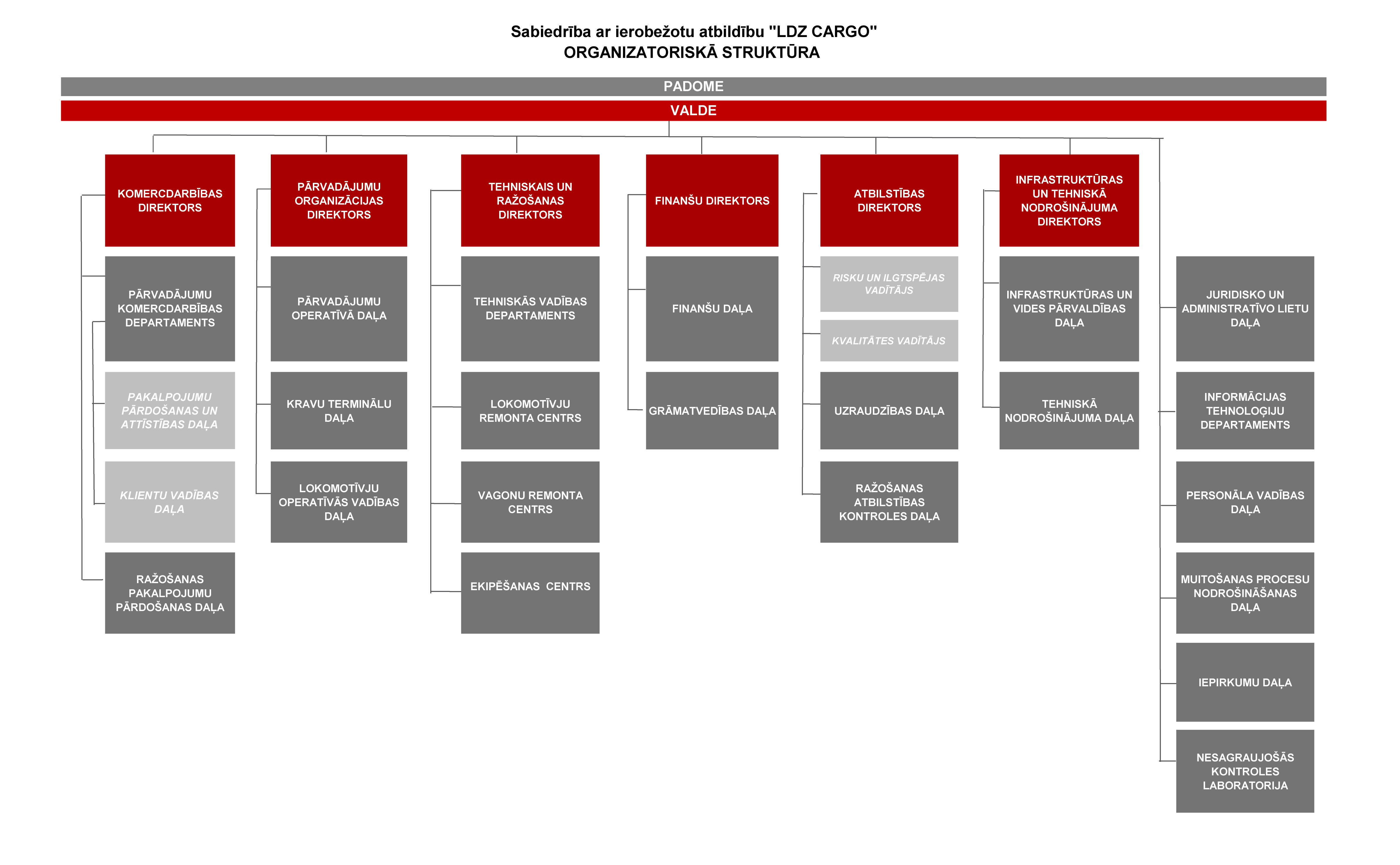 SIA LDZ CARGO struktūra
